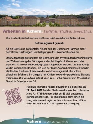 Stellenausschreibung Betreuungskraft